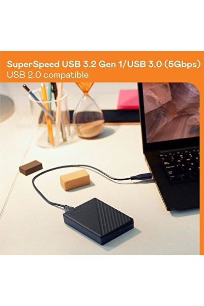 WD My Passport 5TB 2.5" Usb 3.2 Taşınabilir Disk WDBPKJ0050BBK-WESN Siyah