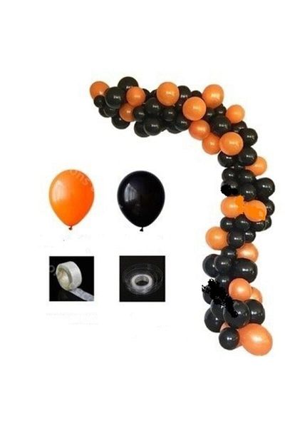 Deniz Party Store Stone Age The Flintstones Birthday Chain Balloon Set Orange Black