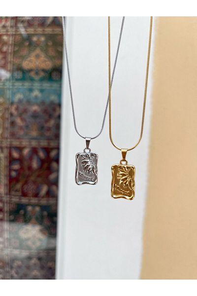 Miltonia Square Steel Necklace - Sunflower Design