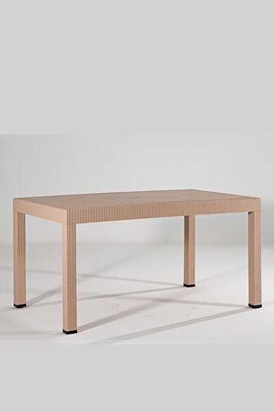 MOBETTO Rattan 90x150 Camsız Cappucino Masa - Bahçe&balkon&teras