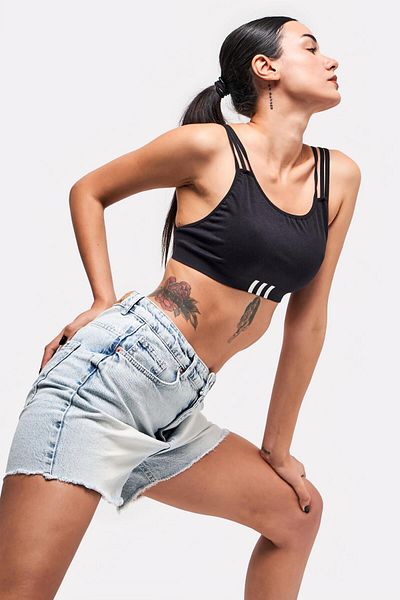 İKLİM LİFE Snow Color Baggy Fit Women's Mini Denim Shorts - Blue