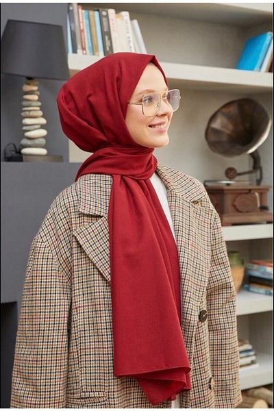 Mides scarf Hijab Cotton Crash Jazz Shawl Model Claret Red