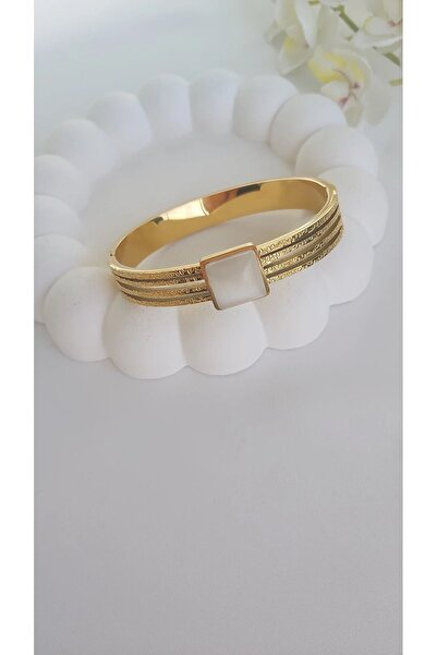 stainles steel Çelik Kararmaz Gold Kelepçe