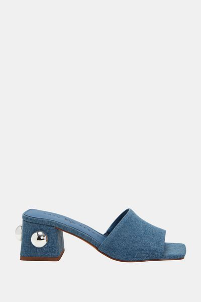 Katy Perry Papuci cu toc pentru femei Gemm Stud Blue
