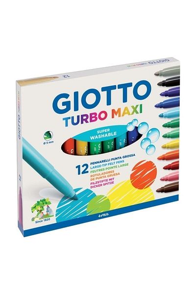 Giotto Turbo Maxi Jumbo - 12 Colors Dry Paint Pen454000