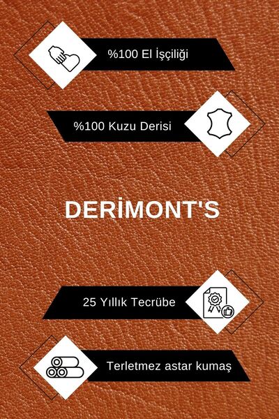 Derimont's Genuine Leather Collar with Fur Black Straight Line Detail Four Pocket Puffer Men's Leather Coat