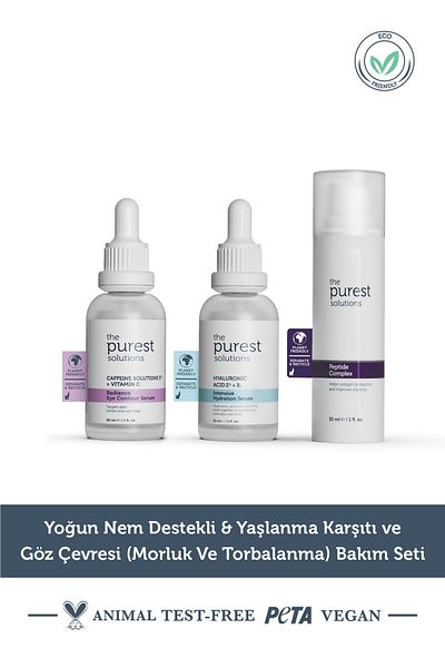 The Purest Solutions Σετ περιποίησης με εντατική υποστήριξη υγρασίας, αντιγηραντικό αποτέλεσμα και αποτελεσματικό σετ περιποίησης που φωτίζει το περίγραμμα των ματιών