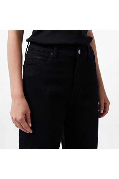 Calvin Klein Kadın Denim Normal Belli Düz Model Günlük Kullanım Siyah Jeans K20K207305-1BY