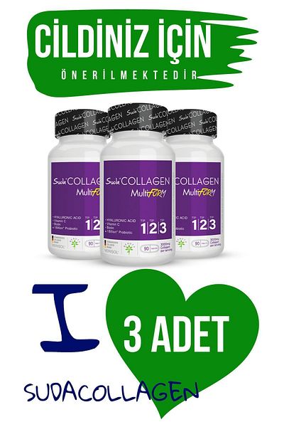 Suda Collagen متعدد الأشكال 90 قرصًا ثلاثي الفرصة