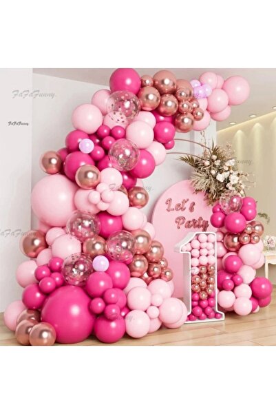 Öztürkpartievi سلسلة بالون باللون الفوشيا الوردي