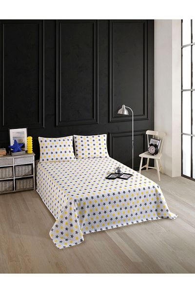 üntaş Üntaş Serenat Double Elasticless Sheet and Pillowcase Yellowish