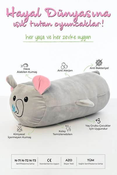 Pufu Toys وسادة لعبة قطيفة على شكل حيوان ناعمة ولطيفة مقاس 40 سم