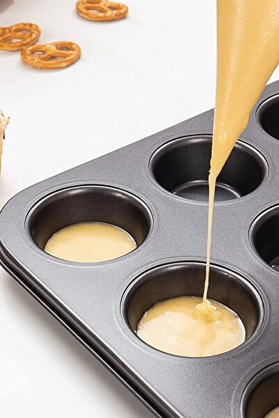 Genel Markalar 12'li Muffin Kalıbı Cupcake Kapsülü Fırın Mini Kek Browni Kek Kabı Yanmaz Yapışmaz