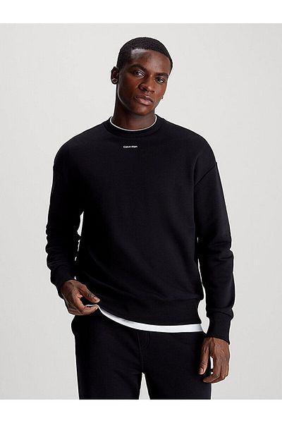 Calvin Klein Comfortable Long Sleeve Black Men's Sweatshirt - Brand Logo K10K 112870 -Beh