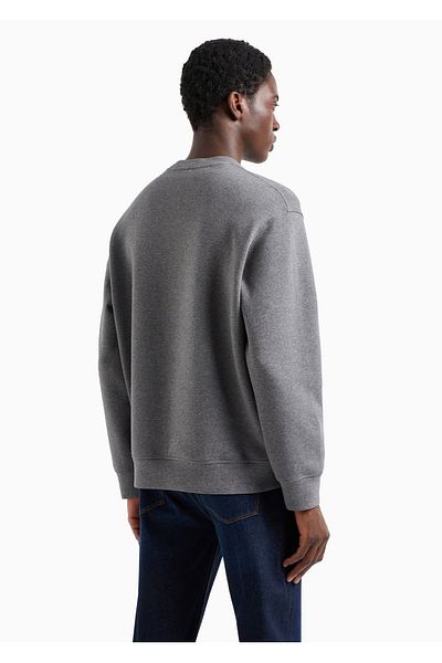 Emporio Armani Gray Men's Sweatshirt - Round Neck, Brand Logo, 6D1M76 1Jhsz-0631