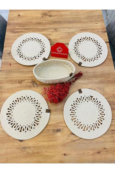 JÜTEX HOME Σετ 5 τεμαχίων από άχυρο από γιούτα American Service Supla και καλάθι