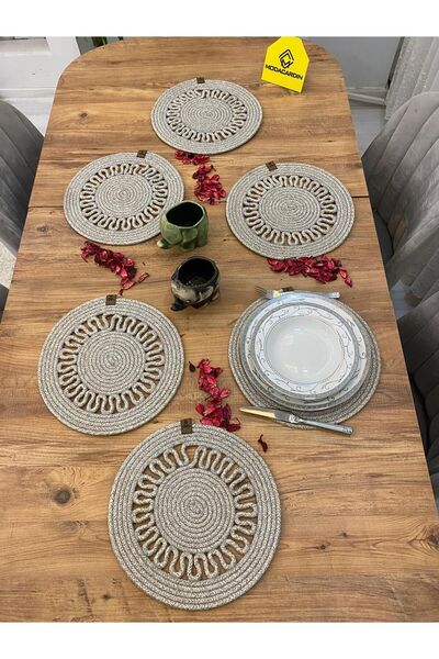 JÜTEX HOME 6 τεμάχια από άχυρο γιούτας American Service Supla