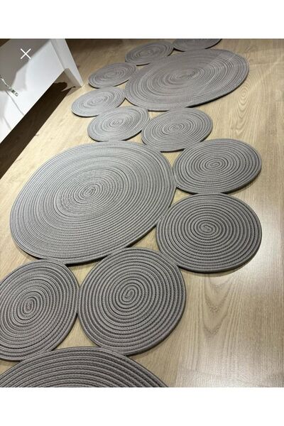 JÜTEX HOME jüt Hasır görünümlü Desenli Modern El Örgüsü sarmal Halı Kilim