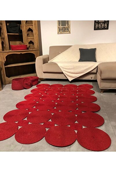 JÜTEX HOME jüt hasır el örgüsü halı kilim yıkanabilir çift taraflı oval