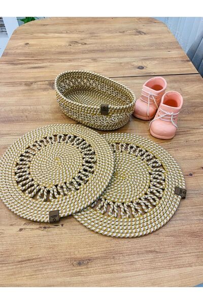 JÜTEX HOME Σετ 3 τεμαχίων από άχυρο από γιούτα American Service Supla και καλάθι