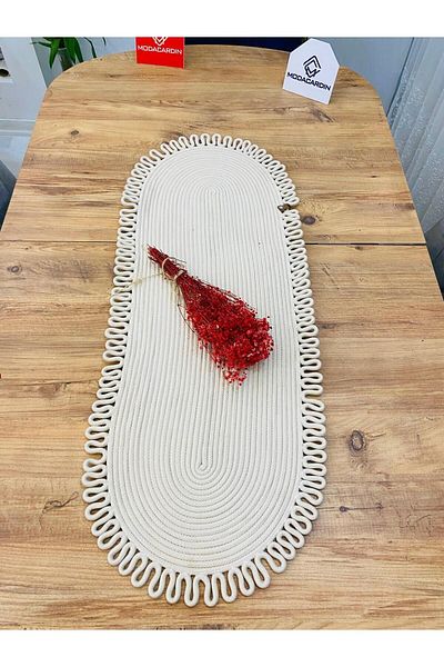 JÜTEX HOME Față de masă decorativă din iută și răchită în stil boem - Runner 30x80 CM, American Service, Față de masă