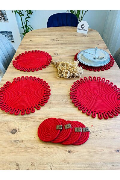 JÜTEX HOME 8 bucăți plăci și subțire din răchită de iută - serviciu american