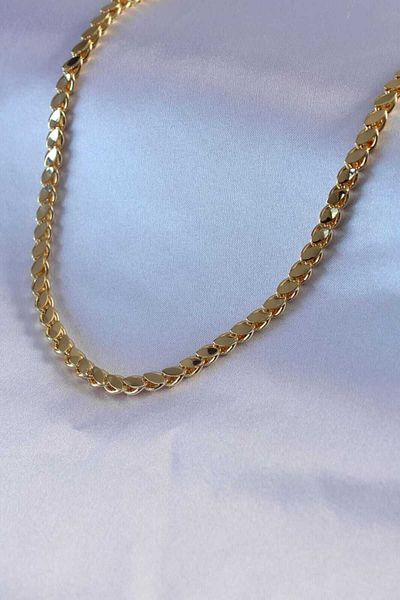 BULUT 316 L Steel Gold Color 60 cm Barley Chain Model Women's Necklace