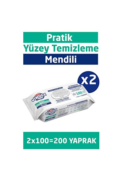 Vindex VİNDEX PRATİK YÜZEY TEMİZLEME MENDİLİ 2'Lİ