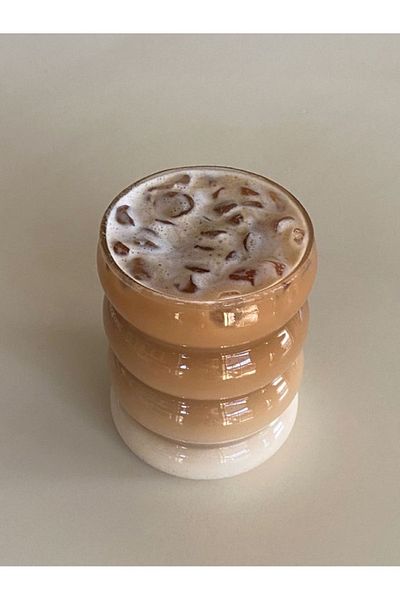 SALPHOME Pinterest Cup / Striped Glass Pinterest Cup