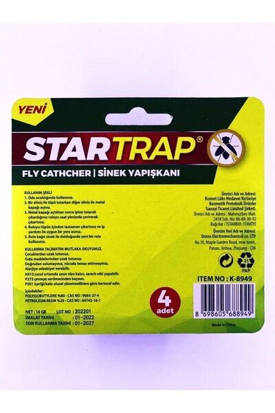 ozaslan Startrap 24 Adet Sinek Bandı Sinek Yapışkanı Kartuş Fly Cathcher
