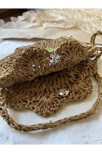 Yujin Straw Children's Bag, Knitted Children's Bag
