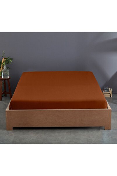 Sabia 100% قطن 62 خيط 160x200 سم +37 سم ملاءة مطاطية مزدوجة مناسبة للارتفاع