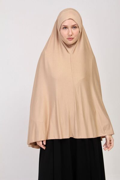 manolyaşal islamic hijab Pratik Eşarp Standart Beden Peçeli 5xl Sufle Bej