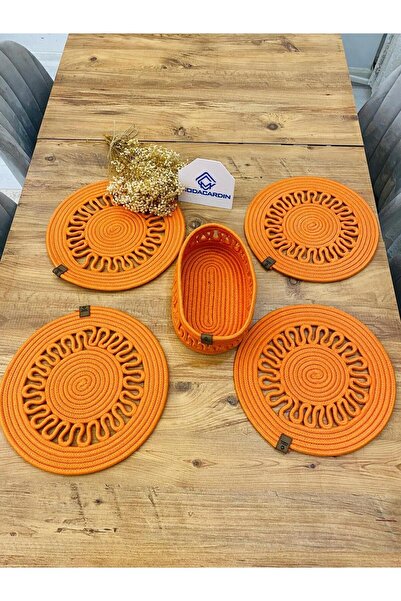 JÜTEX HOME Σετ 5 τεμαχίων από άχυρο από γιούτα American Service Supla και καλάθι