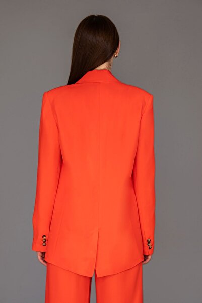ST COLETTE BR Juliet Premium Lyocell Tek Düğme Coral Blazer