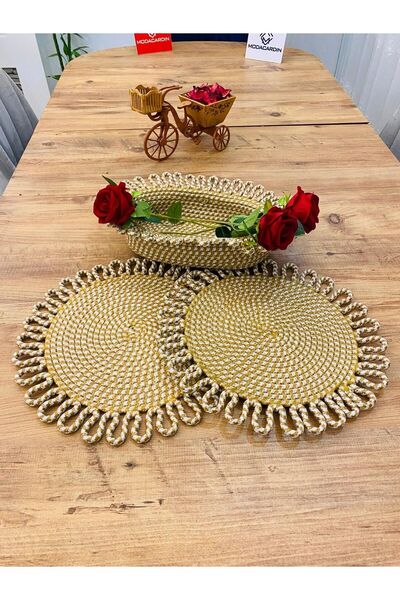 JÜTEX HOME Σετ 3 τεμαχίων από άχυρο από γιούτα American Service Supla και καλάθι