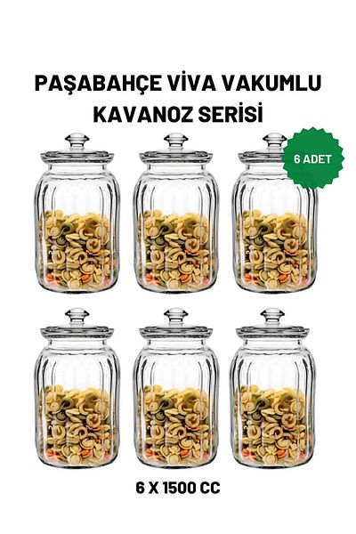Paşabahçe 6 Pieces 96394 Viva Glass Jar 1500 Cc