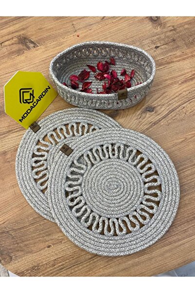 JÜTEX HOME Σετ 3 τεμαχίων από άχυρο από γιούτα American Service Supla και καλάθι