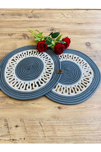 JÜTEX HOME Set de 2 plăci de serviciu americane din răchită de iută