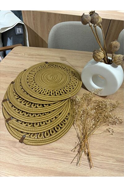 JÜTEX HOME Комплект за сервиране в американски стил от юта, в стил ютена рого...