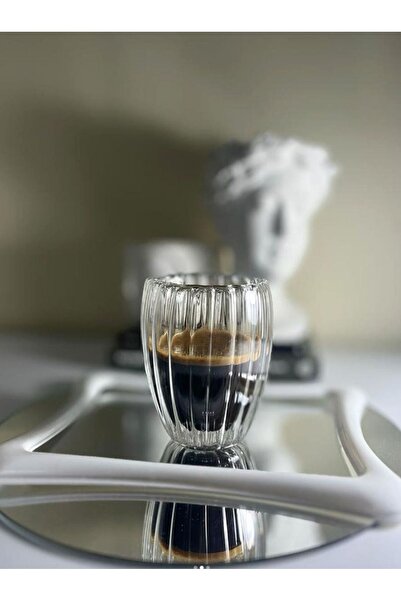 Halisdemir Isıya Dayanıklı Borosilikat Çift Çidarlı Büyük Burgulu Bardak Kahv...