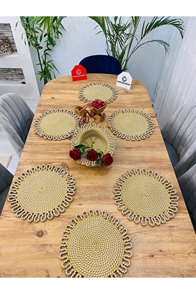 JÜTEX HOME Σετ 7 τεμαχίων από ζατζούρι από άχυρο αμερικανικής υπηρεσίας Supla...