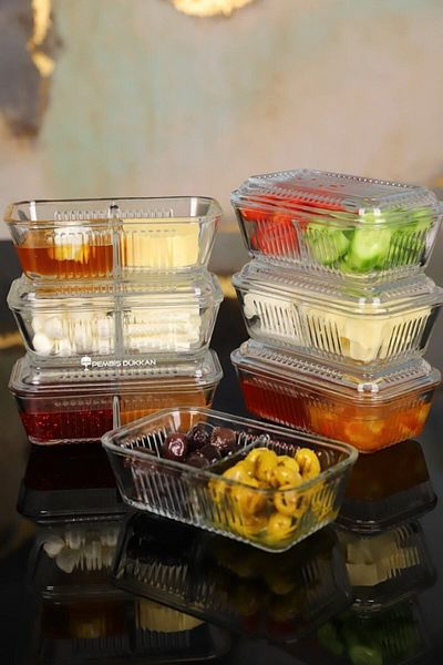 Paşabahçe 5 Pieces Refrigerated 2 Compartment Breakfast Bowl