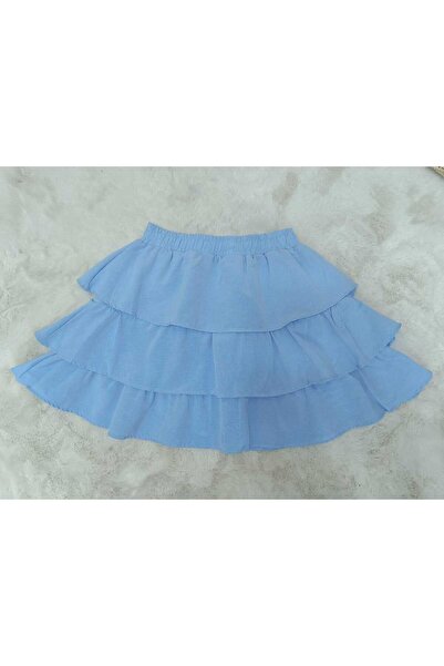 BRGCLOTHING Fusta mini din in cu talie elastica