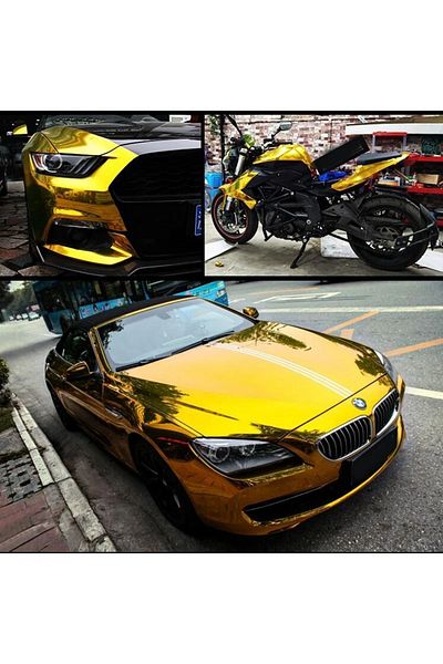 ESEMİZ Gold Color Waterproof Gilded Vehicle Motor Furniture White Goods Foil - 100x122cm