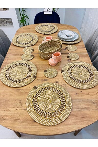 JÜTEX HOME 13 bucăți de iuta răchită American Service Supla - Subțire și coș