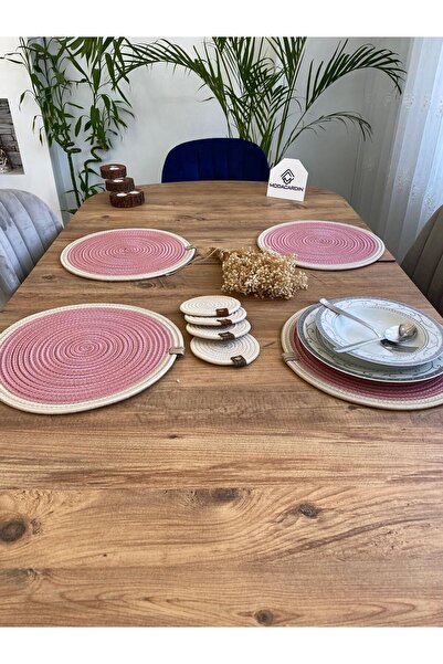 JÜTEX HOME 8 bucăți plăci și subțire din răchită de iută - serviciu american