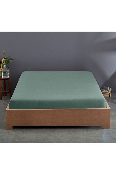 Sabia Organic 100% Cotton 100X200Cm 37cm Height Single Fitted Sheet 62 Strings (155 Tc)
