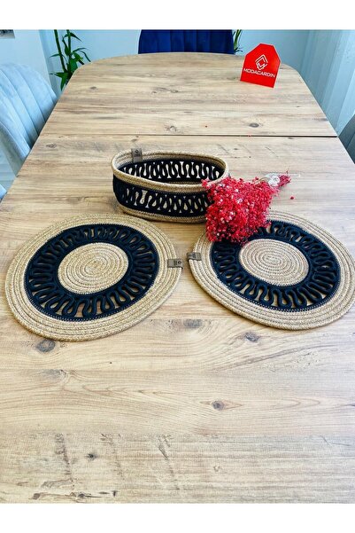 JÜTEX HOME Σετ 3 τεμαχίων από άχυρο από γιούτα American Service Supla και καλάθι
