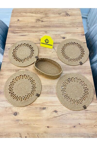 JÜTEX HOME Комплект от 5 американски чинии и кошници от юта